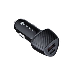 Autonabíječka Forcell F-Energy Carbon USB C + USB A QC3.0 PD 3A 38W, černá