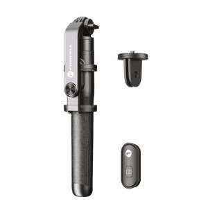 Selfie tyč Forcell F-Grip stativ (30 - 150cm) s bezdrátovým dálkovým ovládáním černá