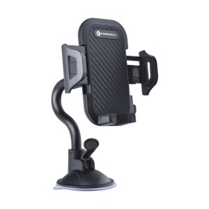 Univerzální držák telefonu do auta Forcell F-Grip Carbon Bracket, rameno 17 cm, na čelní sklo, černý