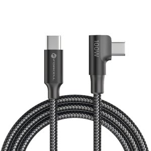 Kabel USB C do USB C Forcell F-Energy QC4.0 PD 5A 100W Kabel 90° 1,2 m, černý 0INT