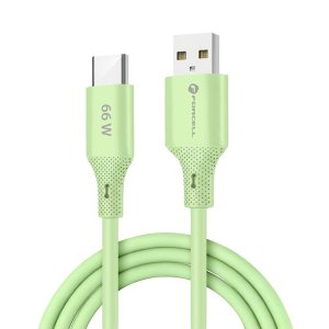 Kabel USB A do USB C Forcell F-Energy QC4.0 3A 66W silikonový 1m, zelená